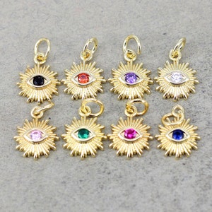 20pcs CZ Eye Charms For Necklace Bracelet Earrings Making