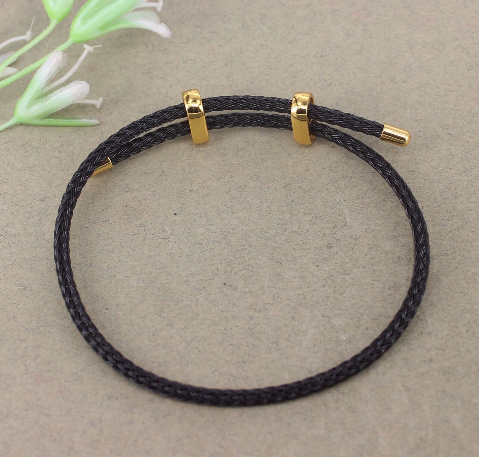 Halffinished Steel Wire Bracelet With Sliding Slider Stopper Etsy