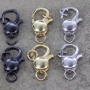 10pcs  Lobster Clasps with Jump Ring for Jewelry Making,Brass Lobster Claw Clasp,End Chain Clasp , 10mm x 15mm