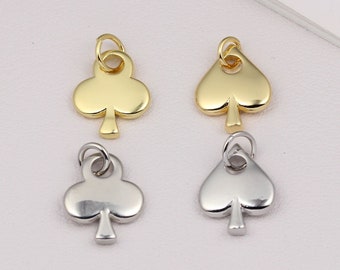 20pcs Tiny Heart Charm, Club Charm, Gold Playing Card Charm, Add-on Charm for Necklace Bracelet Earring Making