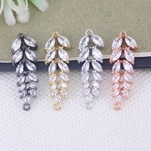 10pcs Micro Pave CZ Blatt Stecker Perlen für Armband Schmuck machen