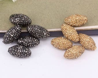 10pcs Charm Black Golden Crystal Rhinestones Gemstone Connector Beads For Jewelry Making