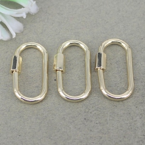 5-10 Stück 18K Gold überzogene offene ovale Form Schraubverschluss, Karabiner Schraubverschluss, ovale Form Verschluss, Schraubverschluss für die Herstellung von Schmuck