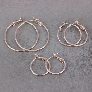 10 Pairs 18K Real Gold Plated Round Hoop Earrings, Gold Round Leverback Ear Hooks, Circle Ear Hooks for Earrings Making, 20mm,25mm,35mm,50mm