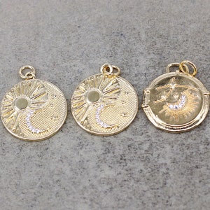10pcs Fashion 18mm Micro Pave CZ Moon Stars pendant DIY Jewelry Making