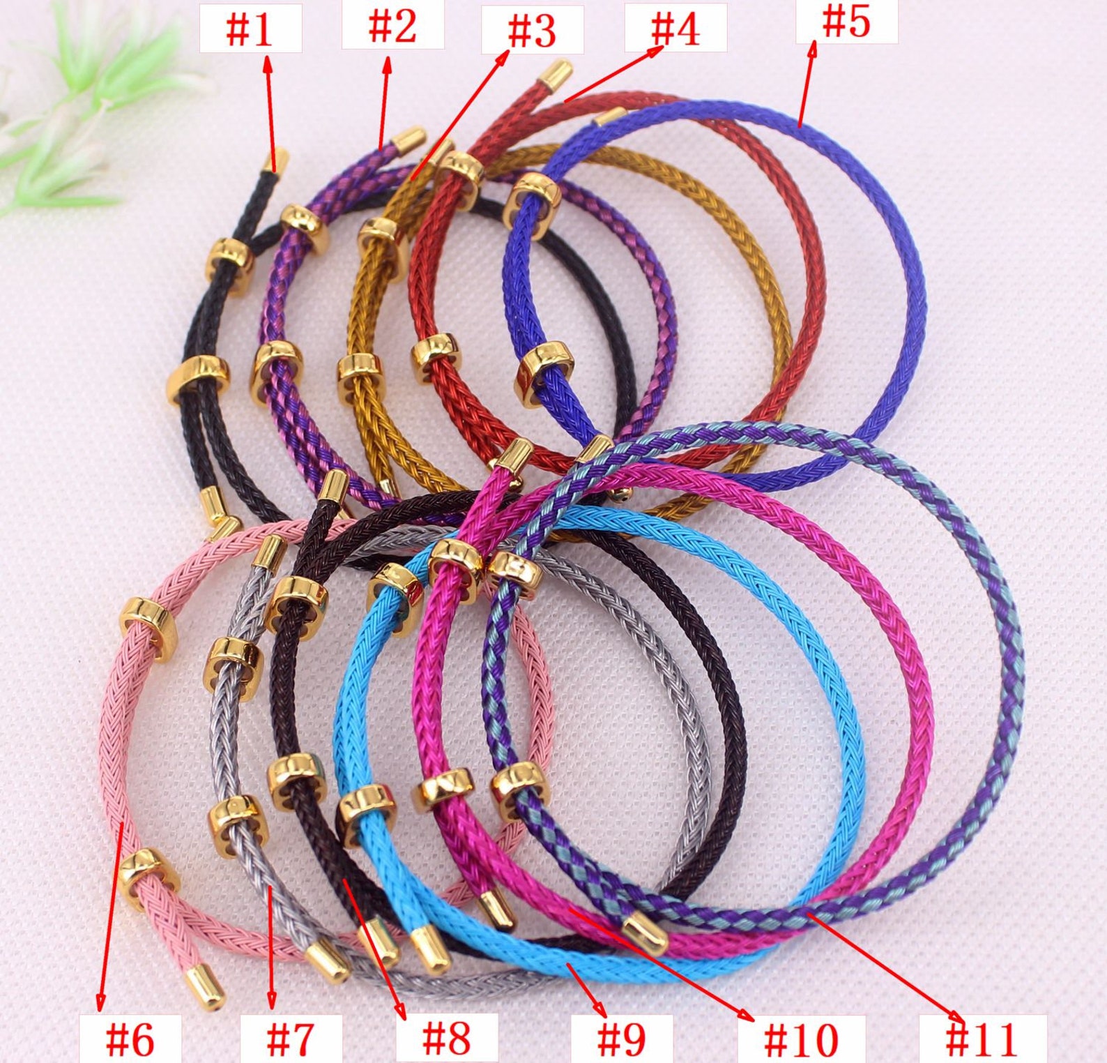 Halffinished Steel Wire Bracelet With Sliding Slider Stopper Etsy