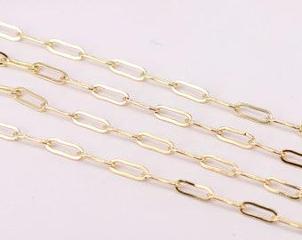 LANE WOODS 14K Gold Plated Paperclip Bracelet - Chunky Chain Link Adjustable Statement Piece