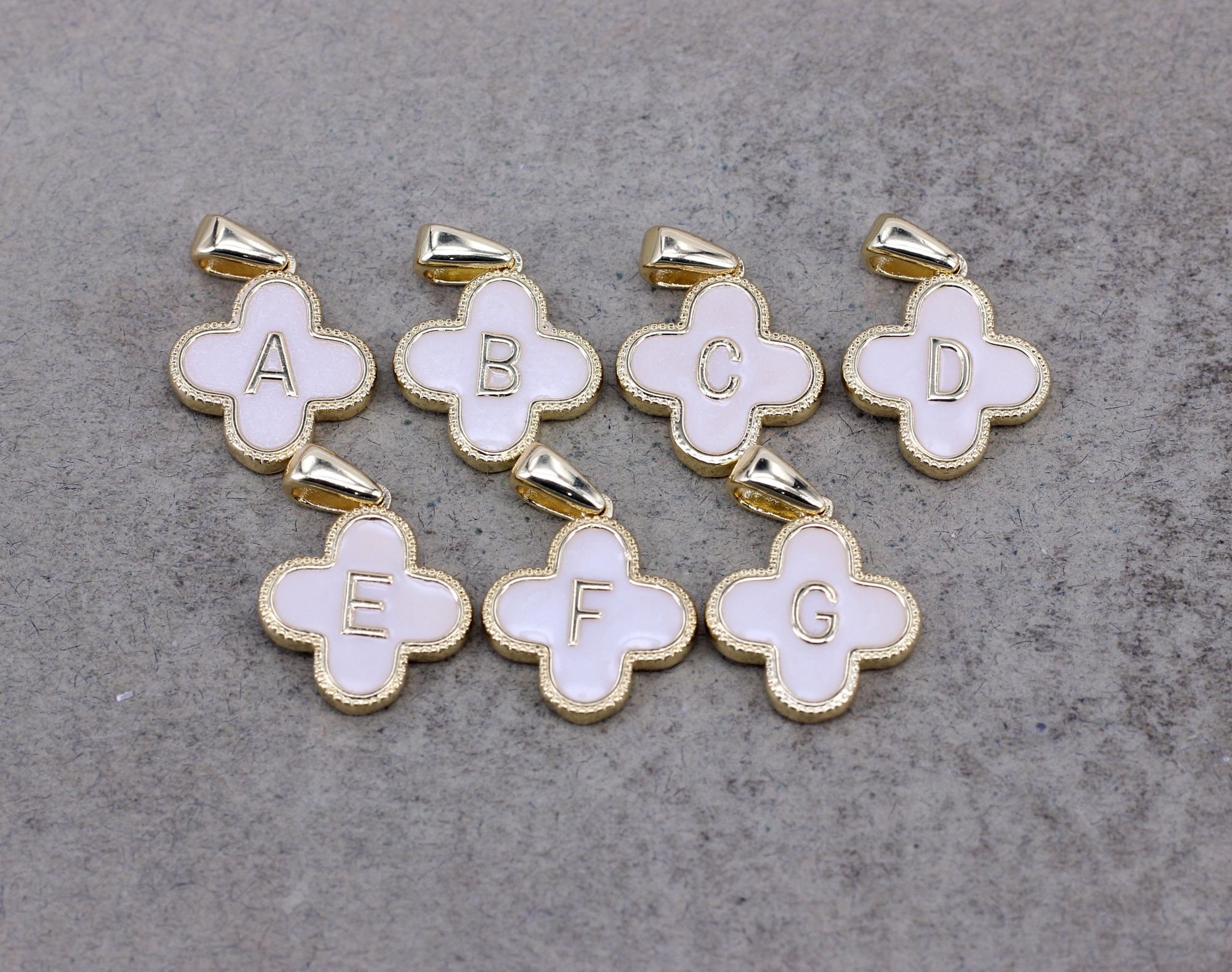 10-26pcs White Enamel Cross Alphabet Charm, A-Z Letters Charm, Letter ...
