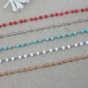 1/3/5 Meter 3mm Faceted Beads Rosary chain,Spinel Rosary Style Beaded Chain for jewelry making