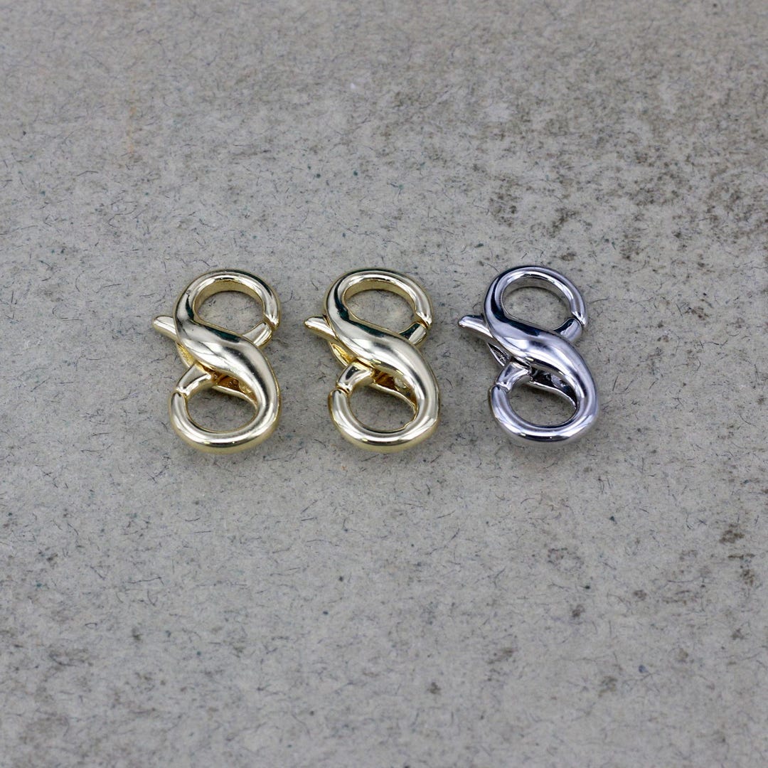 10pcs Gold Silver Double Opening Infinity Figure 8 Interchangeable ...