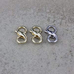 10 cierres intercambiables de doble apertura con forma de 8, dorados y plateados, con cierre de resorte, anillos de resorte dobles, 10 mm x 18 mm