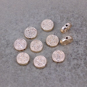 50pcs 18K Gold Filled Saint Benedict Medal Beads,Religious beads,San Benito beads,Religious Protection Catholic Beads For Jewelry Making