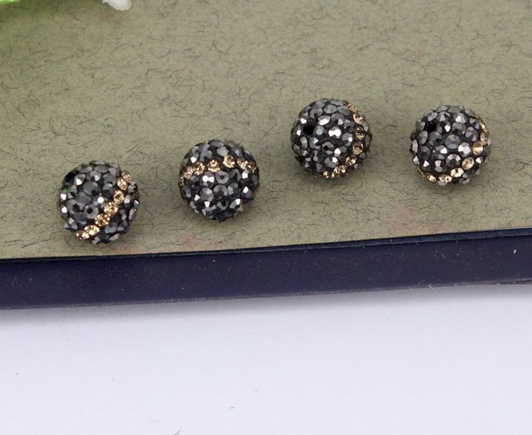 25/50/80pcs/pack Round Rhinestone Spacer Beads, 8mm/10mm, Various