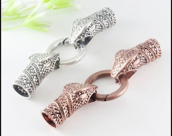 10Set Snake Head Lock Spring Clasps, Snake Head End Caps with Inner Hole 9.5mm, Leather Cord End for Leather Bracelet making