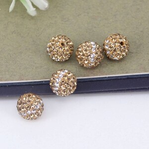 50pcs 10mm Round shape Spacer Loose Beads Paved Crystal Rhinestone For Jewelry Making