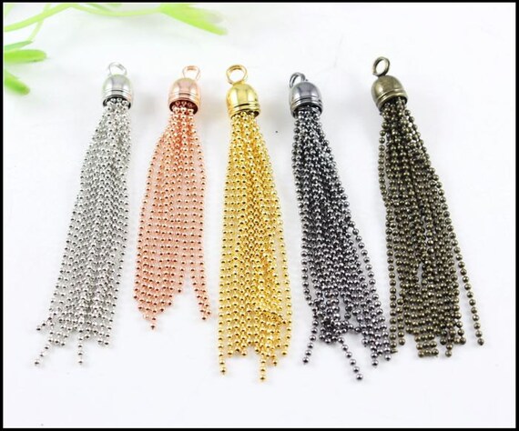 10 Set Beaded Chain Tasseles Charms Jewelry Findings,chain