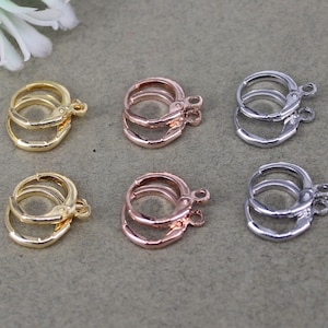 10 Pairs Round Shape One Touch Earrings, Round Leverback Ear Hooks, Hoop Earrings, Clip Earring Hook Ear Wire DIY Making Jewelry Supply