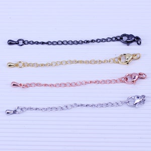 20 Set Extension Chain, Lobster Claw Clasps with Chain Extender, Necklace Extension, Bracelet Extension for Jewelry Making