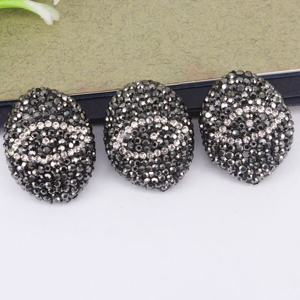 Evil Eye Charm Bead Spacer - 10x27mm Sideways Crystal Rhinestone Connector For Jewelry Making - View #9