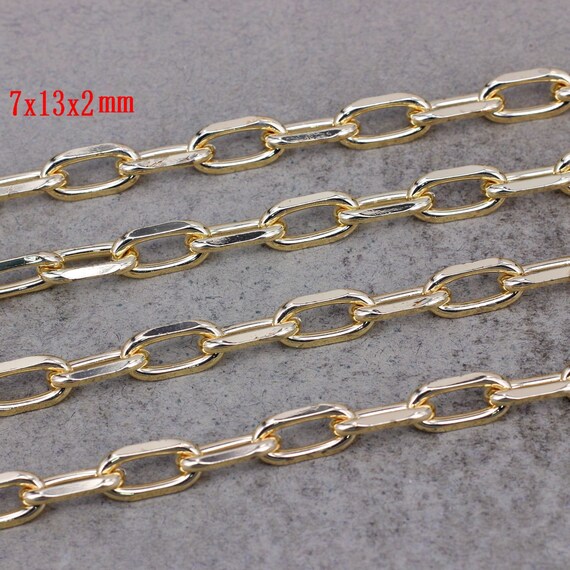 Cheriswelry 5 Meter Messing Paperclip Ketting – Ovaal, Gesoldeerd, 7.6x2.6x0.5 Mm, Voor DIY Sieraden Maken