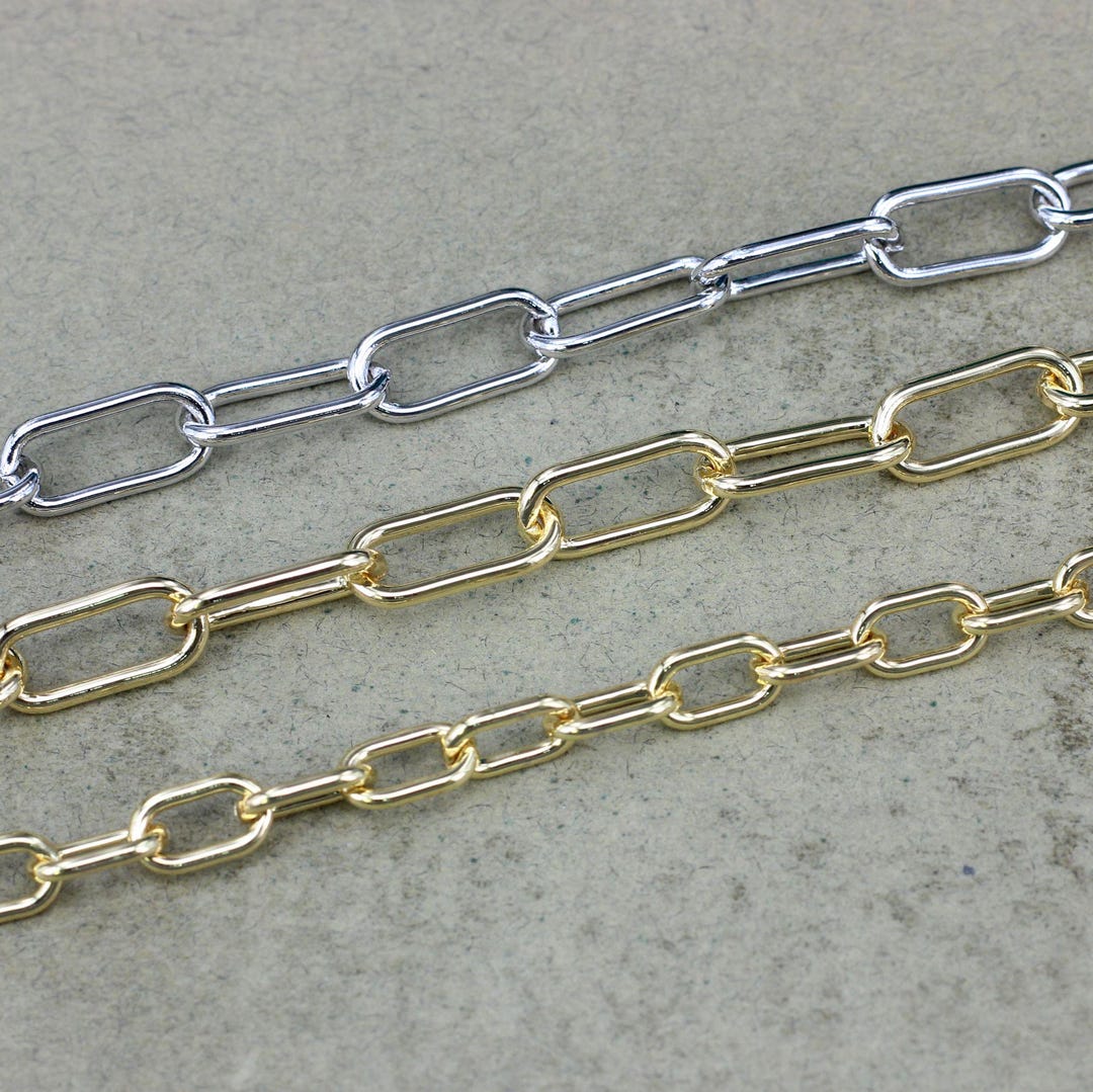 5 Meters Paperclip Rolo Cable Chain, Paper Clip Chain, Link Chain ...