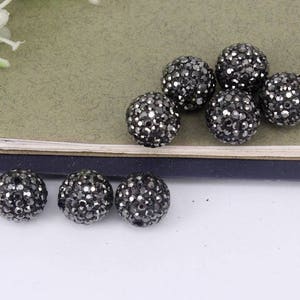 50pcs 6/8/10/12mm Round shape Crystal Zircon Spacer Loose Beads For Jewelry Making