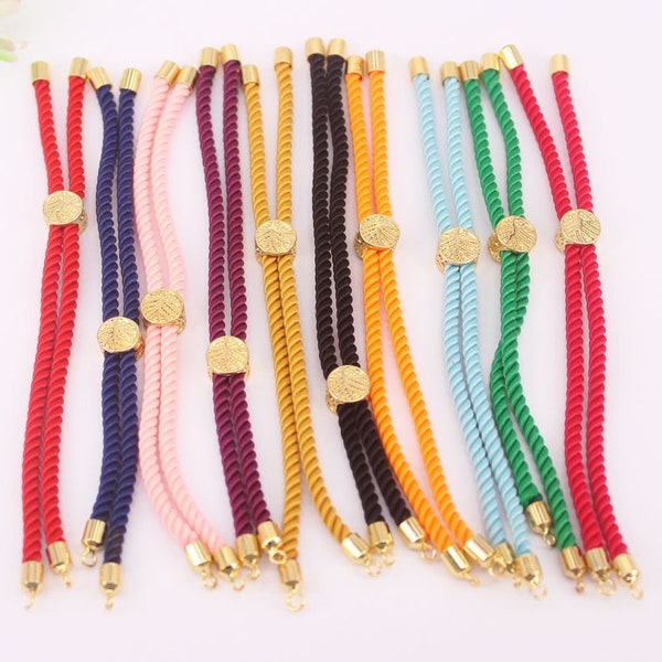 10-20pcs Mix kleur Charme Katoenen Touw Armband, Verstelbare Armband, Half-afgewerkte Cord Bracelet, Sieraden Supply voor DIY