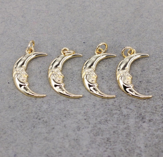 10 / 20pcs Crescent Moon Charm，gold Moon Charm，cute Dream Sky