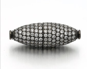 5pcs Micro Pave CZ Olive Beads, cuentas de olivo para la fabricación de joyas