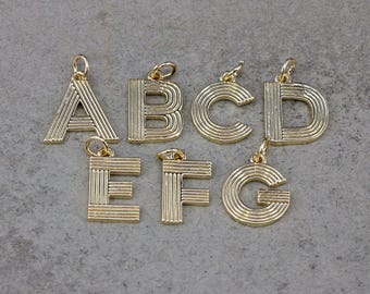 26pcs Gold Silver Plated Alphabet Letter Charms Pendant, Initial Letters Pendant for DIY jewelry making