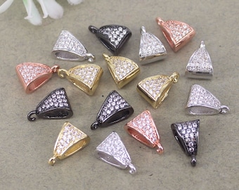 10 Stück Micro Pave CZ Anhänger Öse für die Schmuckherstellung
