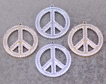 5pcs CZ Micro Pave Peace sign Pendant,CZ Peace Pendant,DIY Pendant Supply Necklace,24mm