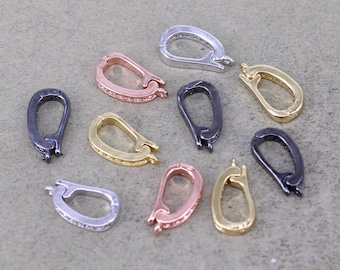 10 Stück CZ Spangen, Micro Pave CZ Abnehmbare Bail, Anhänger Enhancer Hakenverschluss, für Schmuckherstellung