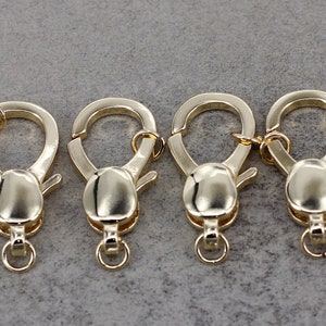 10pcs Real 18K Gold Plated Lobster Clasps with Jump Rings, Brass Lobster Claw Clasp, End Chain Clasp for Jewelry Making, 13mm x 26mm