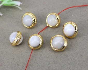 10pcs Smooth Round Natural Mother of Pearl Beads, Round Shell Beads, Round Ball Beads, MOP Round Beads, MOP Beads for Jewelry Making