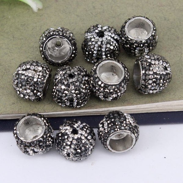 10-20pcs Metal Crystal Rhinestone Paved Caps Beads, End Caps, met Inner Hole 8mm voor het maken van Armband / Ketting Sieraden Bevindingen