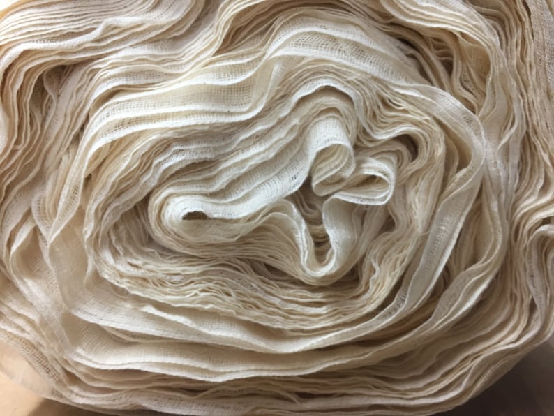 122cm wide Natural Seconds cotton scrim - cotton scrim - cotton gauze - cotton scrim fabric - gauze fabric - scrim for wet felting image 3
