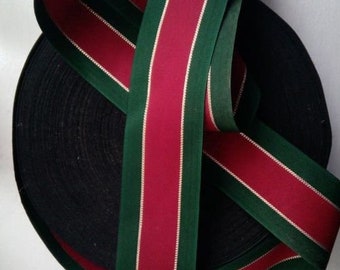 Luxury Traditional Vintage  Red Gold Green Christmas Ribbon 5 Cm Wide