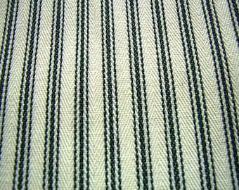 Black cream cotton Stripe Canvas  fabric 210cm by the mtr