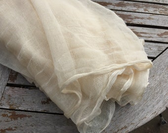 Natural cotton scrim - gauze - 122cm/ 48 inch  cotton scrim fabric - gauze fabric - scrim for wet felting  slight seconds, weave faults