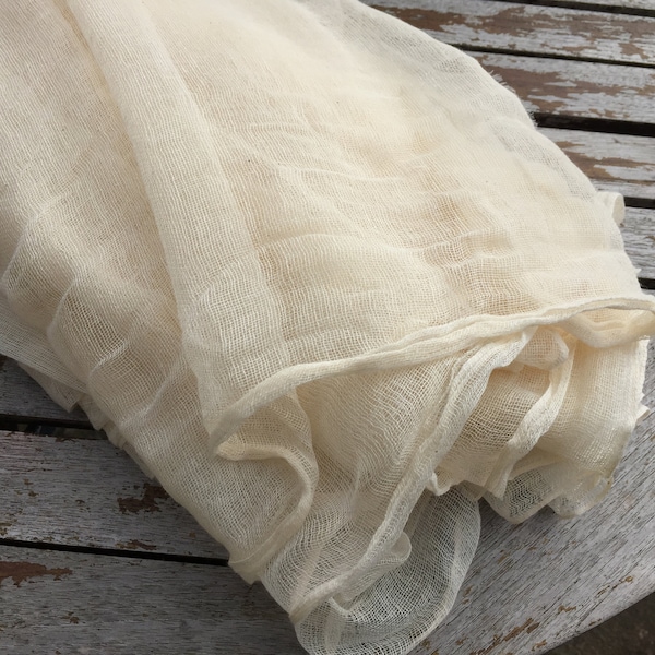 Natural cotton scrim -  cotton gauze - 129cm cotton scrim fabric - gauze fabric - scrim for wet felting  slight seconds, weave faults