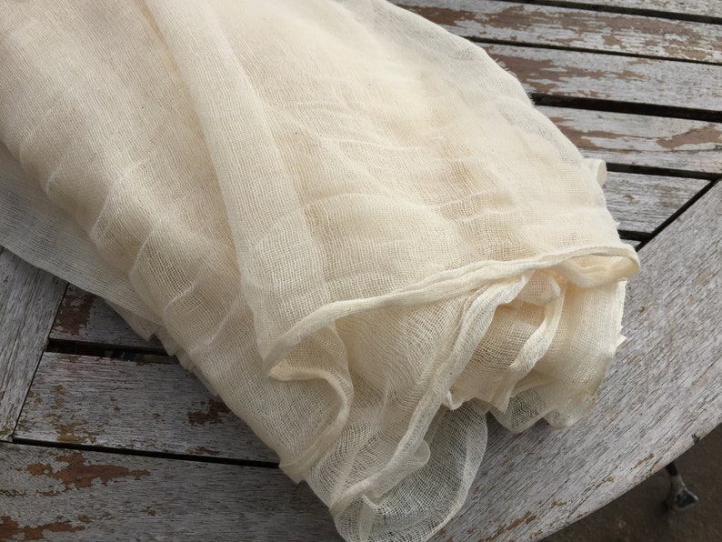 122cm wide Natural Seconds cotton scrim - cotton scrim - cotton gauze - cotton scrim fabric - gauze fabric - scrim for wet felting image 5