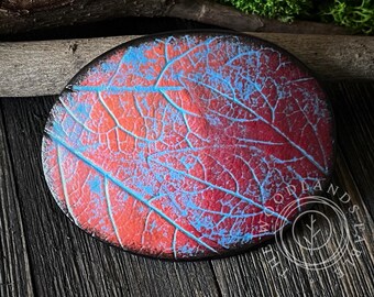 Fire and Ice Honeysuckle Leaf Imprint Barrette