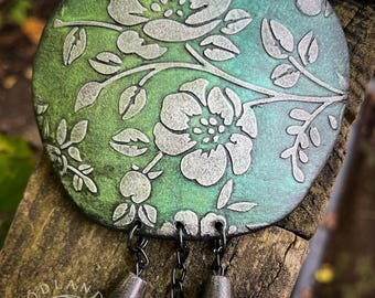 Large Woodlands Wild Roses Floral Barrette