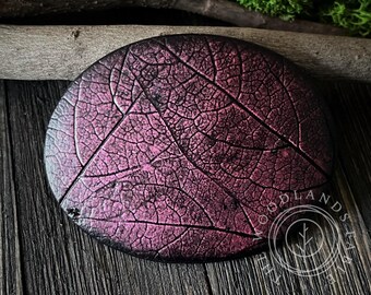 Retro Pink Honeysuckle Leaf Imprint Barrette