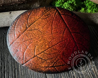 Autumn Honeysuckle Leaf Imprint Barrette