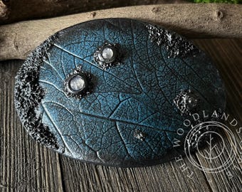 Tears of the Moon, One of a Kind Moonstone and Honeysuckle Imprint Barrette