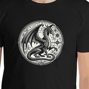 Epic Dragon Spell Book Illustration Fantasy Everquest, DnD Inspired Fan Art Tee Shirt By DragonTail Designs