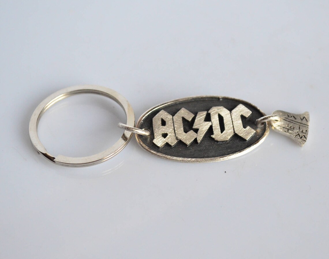 AC / DC KeychainACDC Keychain 925 Silver Keychain Hard Rock Etsy