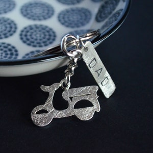 Vespa 50 keyring,925 silver keyring,unisex keyring,lambretta keyring,name keyring,phrase keyrings,personalized keyring, handmade, Made Italy